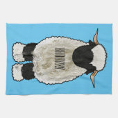 Valais Blacknose sheep cartoon illustration Geschirrtuch (Horizontal)