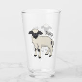 Valais Blacknose sheep cartoon illustration Glas (Rückseite)