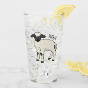 Valais Blacknose sheep cartoon illustration Glas