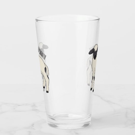 Valais Blacknose sheep cartoon illustration Glas (Links)