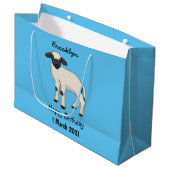 Valais Blacknose sheep cartoon illustration Große Geschenktüte (Vorderseite Schrägansicht)