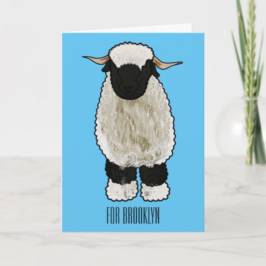 Valais Blacknose sheep cartoon illustration Karte (Vorderseite)