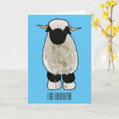 Valais Blacknose sheep cartoon illustration Karte (Gelbe Blume)