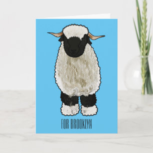 Valais Blacknose sheep cartoon illustration Karte