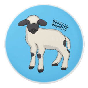 Valais Blacknose sheep cartoon illustration Keramikknauf
