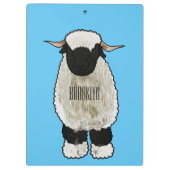 Valais Blacknose sheep cartoon illustration Klemmbrett (Rückseite)