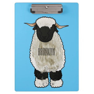 Valais Blacknose sheep cartoon illustration Klemmbrett