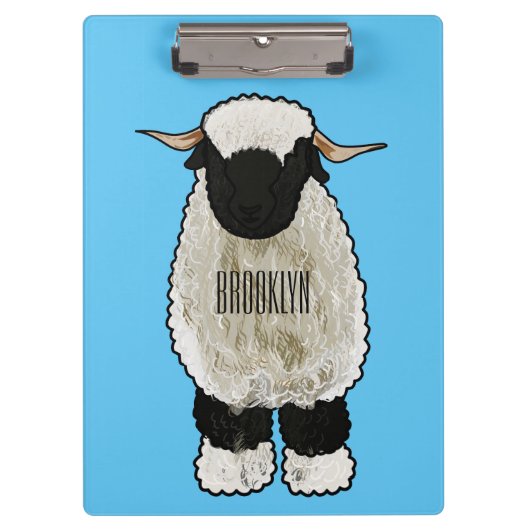 Valais Blacknose sheep cartoon illustration Klemmbrett (Vorderseite)