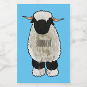 Valais Blacknose sheep cartoon illustration Lebensmitteletikett (Einzelnes Label)