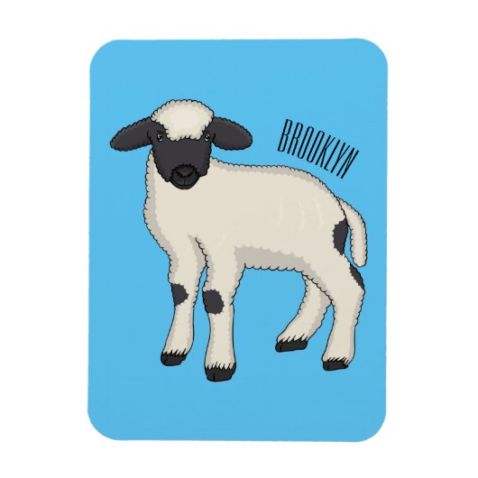 Valais Blacknose sheep cartoon illustration Magnet (Vertikal)