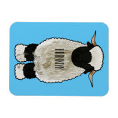 Valais Blacknose sheep cartoon illustration Magnet (Horizontal)