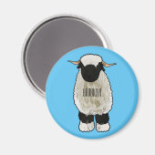 Valais Blacknose sheep cartoon illustration Magnet (Vorderseite/Rückseite)