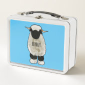 Valais Blacknose sheep cartoon illustration Metall Brotdose (Vorderseite)