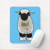 Valais Blacknose sheep cartoon illustration Mousepad (Mit Mouse)