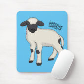 Valais Blacknose sheep cartoon illustration Mousepad (Mit Mouse)