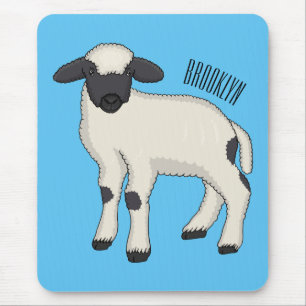Valais Blacknose sheep cartoon illustration Mousepad
