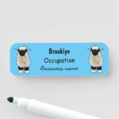 Valais Blacknose sheep cartoon illustration Namensschild (Beispiel)