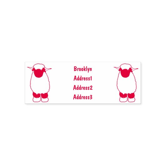Valais Blacknose sheep cartoon illustration Permastempel (Design)