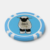 Valais Blacknose sheep cartoon illustration Pokerchips (Einzeln)