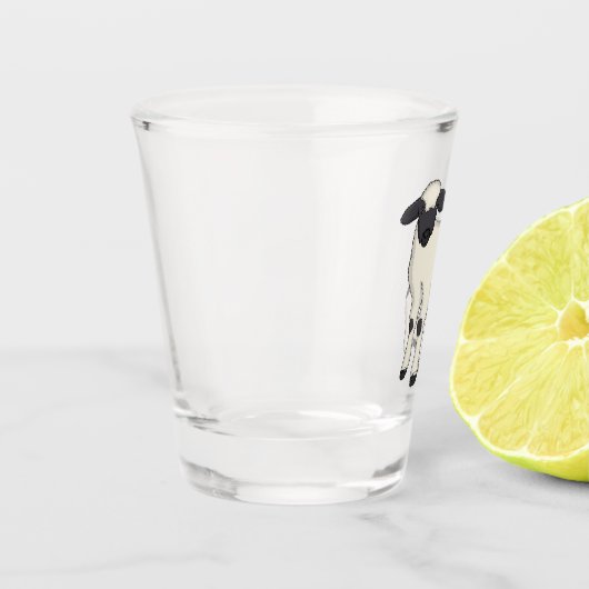 Valais Blacknose sheep cartoon illustration Schnapsglas (Links)