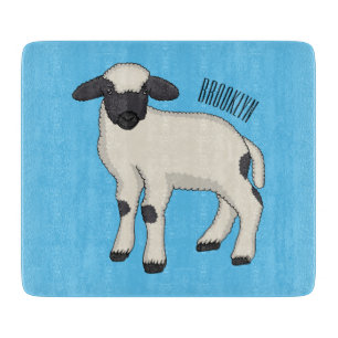 Valais Blacknose sheep cartoon illustration Schneidebrett