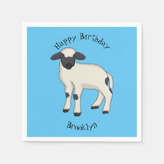Valais Blacknose sheep cartoon illustration Serviette (Vorderseite)