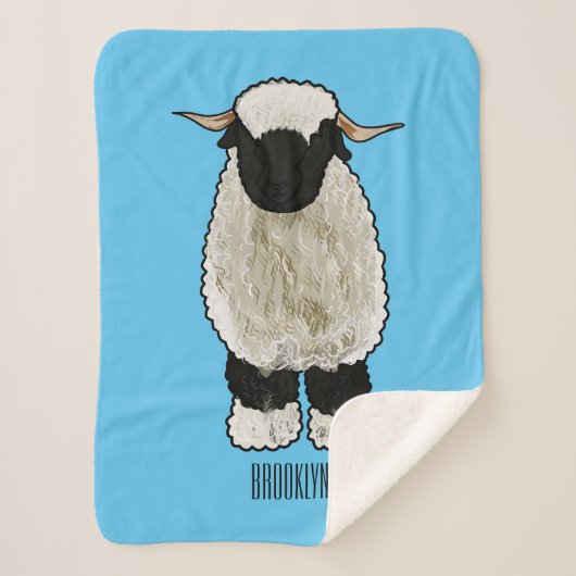 Valais Blacknose sheep cartoon illustration Sherpadecke (Vorderseite)