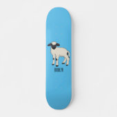 Valais Blacknose sheep cartoon illustration Skateboard (Vorne)