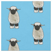 Valais Blacknose sheep cartoon illustration Stoff (Nahaufnahme)