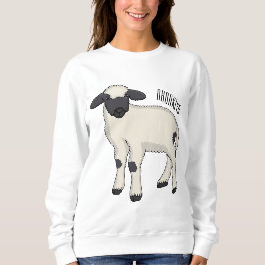 Valais Blacknose sheep cartoon illustration Sweatshirt (Vorderseite)