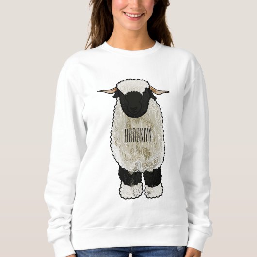 Valais Blacknose sheep cartoon illustration Sweatshirt (Vorderseite)