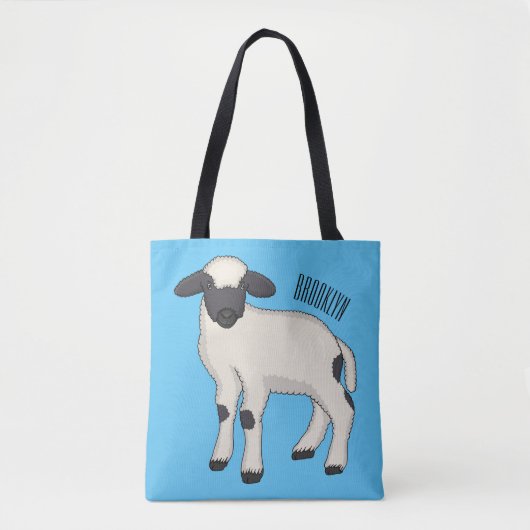 Valais Blacknose sheep cartoon illustration Tasche (Vorderseite)