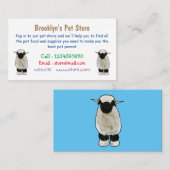 Valais Blacknose sheep cartoon illustration Visitenkarte (Vorne/Hinten)