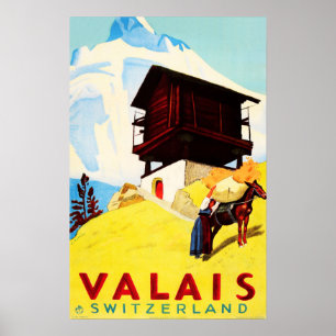 VALAIS Schweiz Alpenresorts Tourismus Poster
