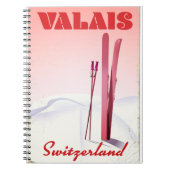 valais Schweiz Vintages Skipposter Notizblock (Vorderseite)