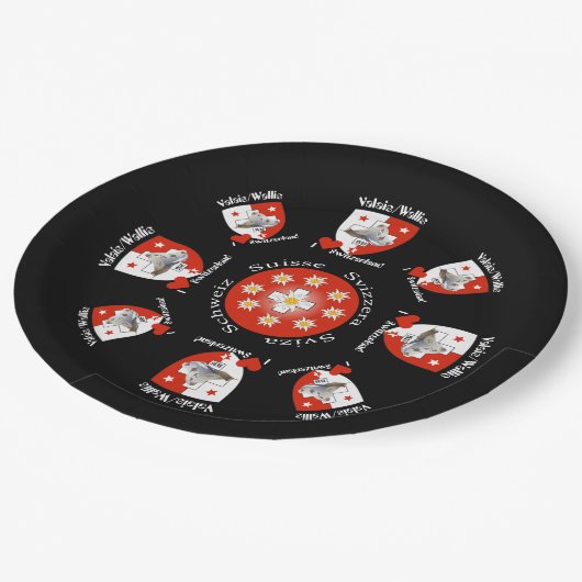 Valais - Wallis - Suisse - Schweiz Papierteller (Schrägansicht)