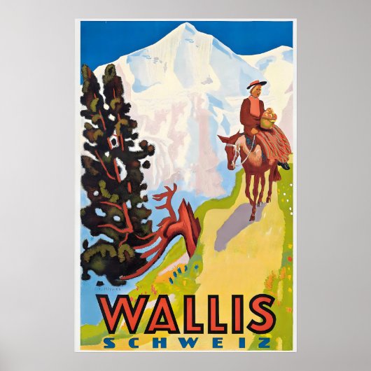 Valais Wallis Zermatt Ski Switzerland Swiss Alps Poster (Vorne)