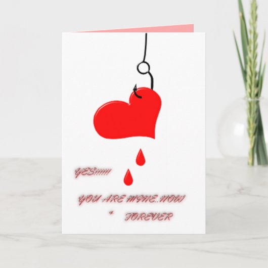 Valantines day fishing hook card feiertagskarte (Vorderseite)