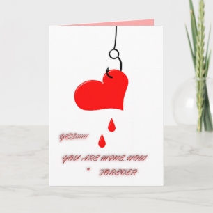 Valantines day fishing hook card feiertagskarte