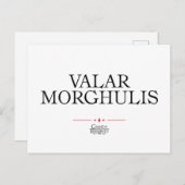 Valar Morghulis Postkarte (Vorne/Hinten)