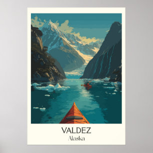 Valdez Alaska Fjord-Kajak-Abenteuer Poster