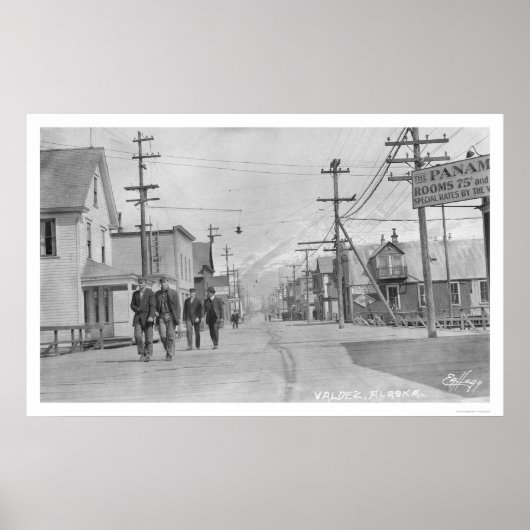 Valdez, Alaska Street 1912 Poster (Vorne)