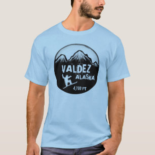 Valdez Alaska Typ Blue Snowboard art tee