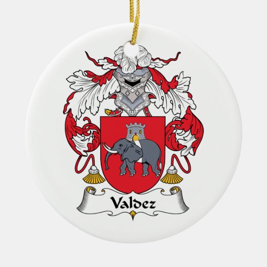 Valdez-Familienwappen Keramik Ornament (Vorne)