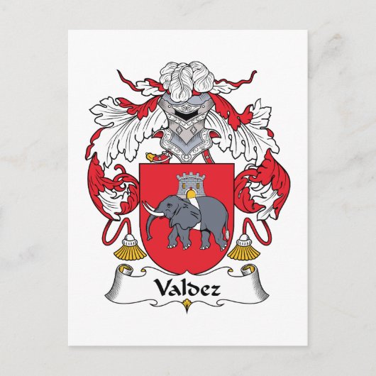 Valdez Familienwappen Postkarte (Vorderseite)