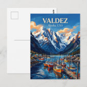 Valdez Hafen Alaska Postkarte (Vorne/Hinten)