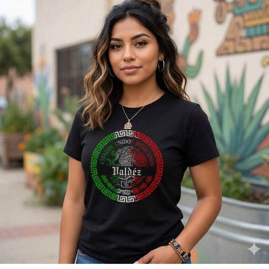 Valdéz Nachname México Emblem Shirt