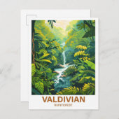 Valdivian Rainforest Illustration Travel Postkarte (Vorne/Hinten)