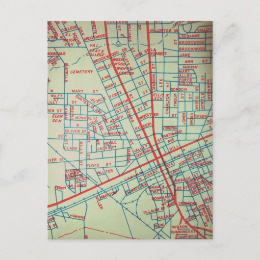 Valdosta, GA Vintage Karte (Vorderseite)