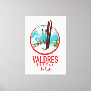 Valdres Norwegen Ski Logo Leinwanddruck